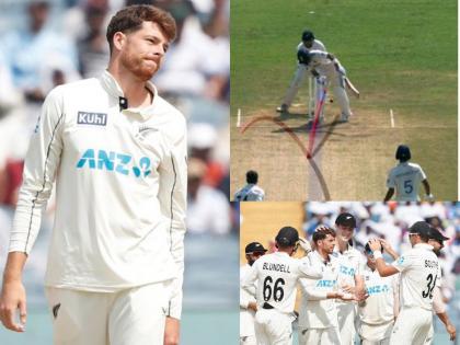 India vs New Zealand, 2nd Test Day 3 Second fifer in the game for Mitchell Santner With Rohit Sharma Shubman Gill Yashasvi Jaiswal Virat Kohli And Sarfaraz Khan Wicket | पुण्यात Mitchell Santner चा पुन्हा 'पंजा'; टीम इंडियातील 'शेर' सपशेल ढेर