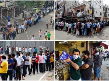 Lockdown News: Queues for alcohol and medical certificates | Lockdown News: कुठे दारूसाठी, तर कुठे वैद्यकीय दाखल्यांसाठी लोकांच्या रांगा