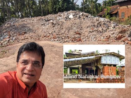 Selfie with Shiv Sena leader's landlord bungalow, photo of Kirit Somaiya goes viral | शिवसेना नेत्याच्या जमीनदोस्त बंगल्यासोबत सेल्फी, सोमय्यांचा फोटो व्हायरल