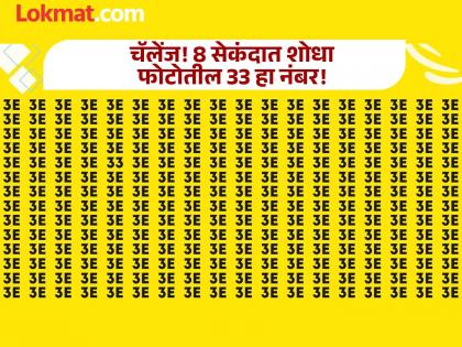 Optical Illusion : Can you find number 33 in the photo in 8 seconds, maximum people failed! | चॅलेंज! 8 सेकंदात शोधून दाखव फोटोतील 33 हा नंबर, जास्तीत जास्त लोक झाले फेल!