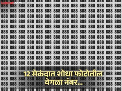 Optical Illusion : Can you spot number 808 among 888s in this optical illusion photo in 10 second | केवळ जीनिअस लोकच 12 सेकंदात शोधू शकतील फोटोतील वेगळा नंबर, तुम्हीही ट्राय करा!