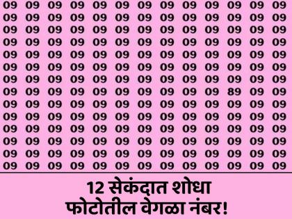 Optical Illusion : Genius can spot hidden number 89 buried in sea of 09s in 12 seconds | चॅलेंज! 12 सेकंदात शोधायचा आहे फोटोतील वेगळी नंबर, 95 टक्के लोक झाले फेल!