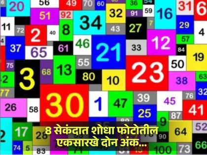 Optical Illusion: Find Two Similar Numbers In 8 Seconds | डोळे तीक्ष्ण असतील तर 8 सेकंदात शोधा फोटोतील एकसारखे दोन अंक, ठराल जीनिअस!