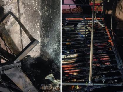 A woman trapped in a house fire was safely rescued by the force | घराला लागलेल्या आगीत अडकलेल्या महिलेची अग्निशमन दलाकडून सुखरुप सुटका