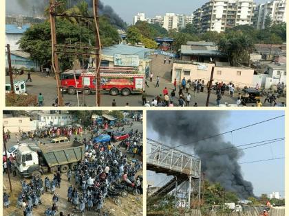 Fire at Agarbatti Company adjacent to Akurdi School; 400 students were expelled | आकुर्डीत शाळेला लागून असलेल्या अगरबत्तीच्या कंपनीला आग; 400 विद्यार्थ्यांना बाहेर काढले