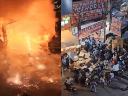 Fierce fire breaks out at firecracker shop in Hyderabad, 8 vehicles gutted | हैदराबादमध्ये फटाक्यांच्या दुकानाला भीषण आग, ८ वाहने जळून खाक