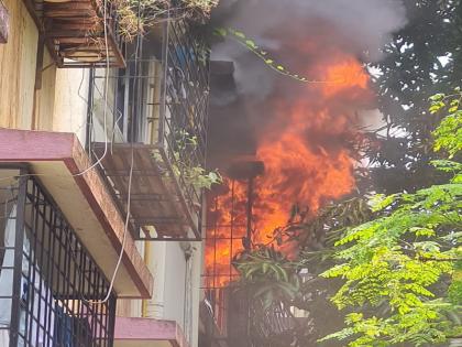 Flat fire in pimpri chinchwad MIDC Burn household materials | चिंचवडच्या एमआयडीसीत फ्लॅटला आग; घरगुती साहित्य जळून खाक