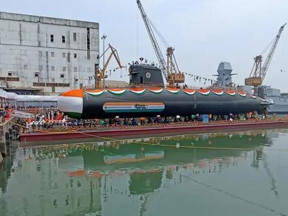 INS Vagsheer, the last of the Scorpene-class submarines of Project-75, launched in Mumbai | सायलेंट किलर 'वागशीर' पाणबुडी लॉन्च; १८ टोरपीडो ट्युब अन् ५० दिवस समुद्रात राहण्याची क्षमता