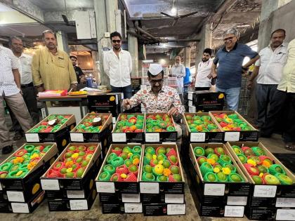 The arrival of foreign Malawi hapus has started in Mumbai's fruit market | मुंबईच्या फळ बाजारात परदेशी मलावी हापूसची आवक सुरू; ५९८ बाॅक्स ची आयात; ४५०० ते ५५०० रूपये बाॅक्स ला भाव