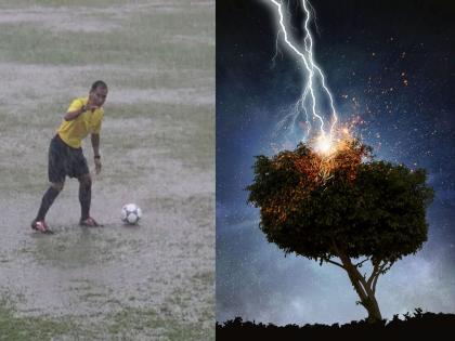 The lightning struck the football field just as the penalty shootout was underway; Two players die | फुटबॉल मैदानावर पेनल्टी शूटआऊट सुरु असतानाच वीज पडली; दोन खेळाडूंचा मृत्यू