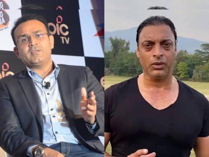  Former India player Virender Sehwag revealed that he has given business to Shoaib Akhtar many times  | Virender Sehwag: "मी शोएब अख्तरला अनेकवेळा बिझनेस दिलाय...", वीरेंद्र सेहवागचा मोठा खुलासा