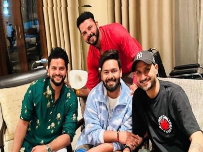 Former Indian players Suresh Raina, S Sreesanth and Harbhajan Singh meet Rishabh Pant, see photos   | "बंधुत्व म्हणजेच सर्वस्व...", भारतीय खेळाडूंनी पंतची घेतली भेट; रैनाच्या कॅप्शननं जिंकली मनं