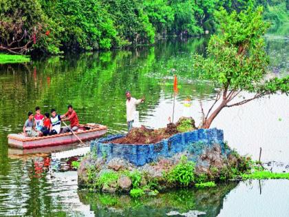  Newspaper Distributor raised the water supply in the Pawana river | वृत्तपत्रविक्रेत्याने उभारला पवना नदीत जलदुर्ग