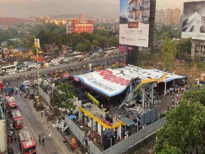 ghatkopar accident one more death taking the total death toll to 17 and 10 patients are being hospitalised | घाटकोपर दुर्घटना; आणखी एकाचा मृत्यू एकूण मृतांची संख्या १७ वर : १० रुग्णांवर उपचार सुरू