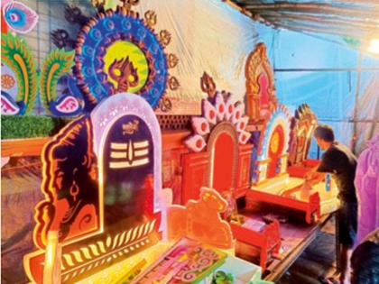 Mini Makhar, waterproof decoration trend, paper, bamboo products are preferred by customers | मिनी मखर, वॉटरप्रूफ सजावटीचा ट्रेंड, कागद, बांबूच्या वस्तूंना ग्राहकांची पसंती Mini Makhar, waterproof decoration trend, paper, bamboo products are preferred by customers | मिनी मखर, वॉटरप्रूफ सजावटीचा ट्रेंड, कागद, बांबूच्या वस्तूंना ग्राहकांची पसंती