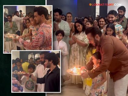 Ganeshotsav 2024 Salman Khan performs Ganpati aarti with niece Ayat at sister Arpita Khan's home Salim Khan, Iulia Vantur | सुखकर्ता दुःखहर्ता... 'भाईजान'नं बच्चेकंपनीसह केली गणेशाची आरती, पाहा Video