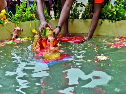 Immersion of 1.5 lakh Ganesha idols in Nagpur; Citizens' response to environment-friendly Ganpati immersion | नागपुरात दीड लाख गणेश मूर्तींचे विसर्जन; पर्यावरणपूरक विसर्जनाला नागरिकांचा प्रतिसाद