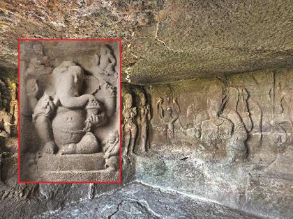 Even in the caves 'Ganpati Bappa Morya...' many forms of Ganaraya are seen in Chhatrapati Sambhajinagar's caves | लेण्यांमध्येही ‘गणपती बाप्पा मोरया...’; छत्रपती संभाजीनगरात अनेक रूपांतील गणरायांचे दर्शन