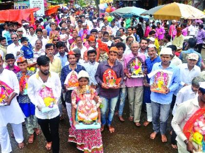  Arrival of Bappa's Birthday - Joladhashi: | बाप्पाच्या स्वागताला बरसल्या जलधारा-- जल्लोषी आगमन :