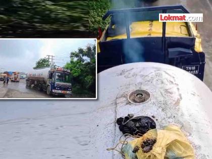 Gas Tanker Leakage Incident near Bhiwandi on Mumbai Nashik Highway; Administration 'Alert' | मुंबई नाशिक महामार्गावर भिवंडीजवळ गॅस टँकर लिकेजची घटना; प्रशासन 'अलर्ट'