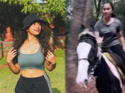 marathi actor mahesh manjarekar third daughter Gauri Ingawale share her horse riding video | वाऱ्याच्या वेगाने गौरीने केली घोडेस्वारी; महेश मांजरेकरांच्या लेकीचा भन्नाट Video व्हायरल