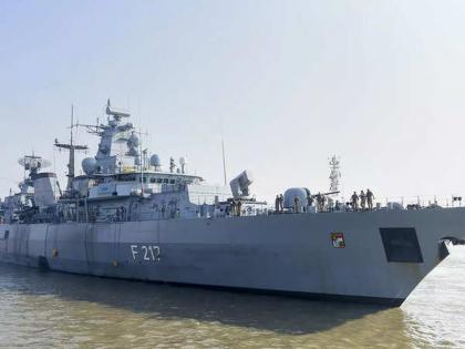 German warship Bayern F217 arrives in India in rare port call | जर्मन युद्धनौका बायर्न मुंबई भेटीवर; अधिकाऱ्याला भारतीय नौदलाने पुरविली तातडीची वैद्यकीय मदत