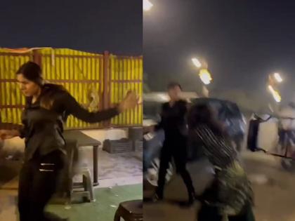 Girls Fight Viral Video: Two young women fight for a young man; Attack each other with chairs, Viral Video... | एका तरुणासाठी दोन तरुणींमध्ये तुफान राडा; एकमेकींवर खुर्च्यांनी हल्ला, Viral Video...