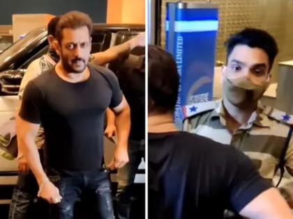 Salman Khan: Jawan who stopped Salman at the airport in trouble; Action on interacting with the media | Salman Khan: सलमानला विमानतळावर रोखणारा जवान अडचणीत; माध्यमांशी संवाद साधल्याने कारवाई