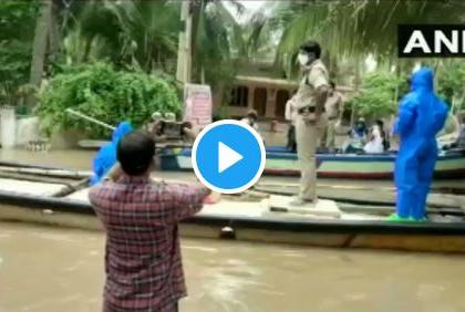 CoronaVirus Marathi News Police used boat to take COVID19 patient to hospital | CoronaVirus News : कौतुकास्पद! पुराच्या पाण्यात होडी झाली रुग्णवाहिका, पोलिसांनी केली रुग्णांसाठी व्यवस्था