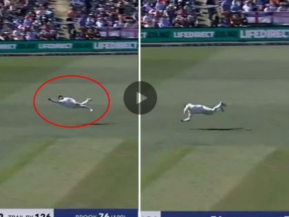 NZ vs ENG 1st Test Glenn Phillips takes a stunner at gully to dismiss Ollie Pope for 77 watch video | Video: 'सुपरमॅन' कॅच! तुफान वेगाने जाणाऱ्या चेंडूवर फिल्डरने हवेतच घेतली चित्त्यासारखी झेप