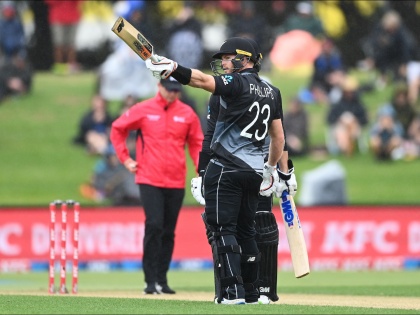 NZ vs WI: Glenn Phillips records fastest T20I century from New Zealand; NZ to 238/3, their third-highest T20I total | NZ vs WI : ग्लेन फिलिप्सनं न्यूझीलंडकडून नोंदवलं ट्वेंटी-20तील जलद शतक; विंडीज गोलंदाजांचं कंबरडं मोडलं
