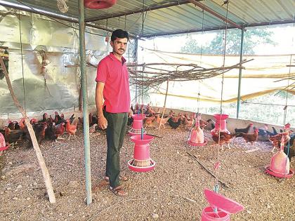 Poultry, goat-hawn hub, is in the kerhala with a highly educated farmer's planning | उच्च शिक्षित शेतकऱ्याच्या नियोजनाने केऱ्हाळ्यात होतेय पोल्ट्री, शेळीपालन हब