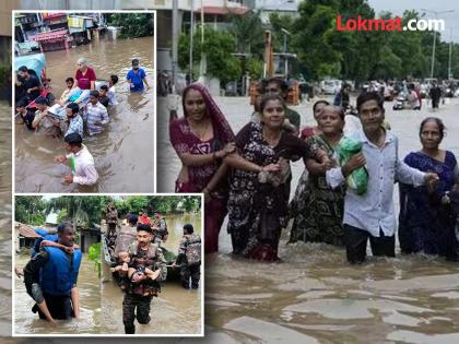 Gujarat Floods rain alert for vadodara ahmedabad jamnagar cyclone storms alert | Gujarat Floods : पावसाने झोडपलं, आता घोंघावतंय चक्रीवादळाचं संकट; गुजरातवर निसर्गाचा 'ट्रिपल अटॅक'