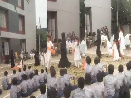 Girls dressed as terrorists in a play on Pahalgam attack wearing burqa uproar over viral video of school | शाळेत रंगलं पहलगाम हल्ल्यावरील नाटक; 'दहशतवादी' बनलेल्या विद्यार्थीनी बुरख्यात, नेटकऱ्यांचा संताप