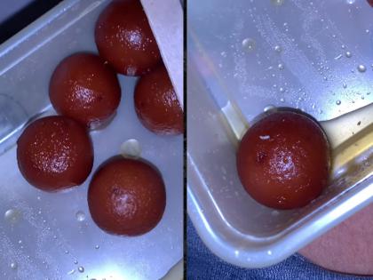 worm wrigling in gulabjamun shocking video goes viral  | गुलाबजामच्या डब्यात किड्यांचे साम्राज्य ; व्हिडीओ पाहून नेटकरी हैराण 