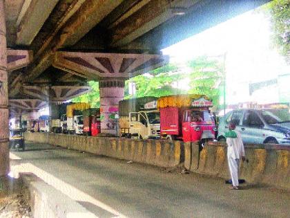  On the flyover, in the parking lot, Magarpatta, Hadapsar situation | उड्डाणपूलच पार्किंगच्या विळख्यात , मगरपट्टा, हडपसरमधील स्थिती