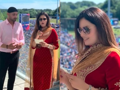 ICC World Cup 2019: who is the beautiful girl with Harbhajan Singh, Photo Viral | ICC World Cup 2019: हरभजन सिंगबरोबर दिसणारी ती सुंदरी आहे तरी कोण, फोटो वायरल