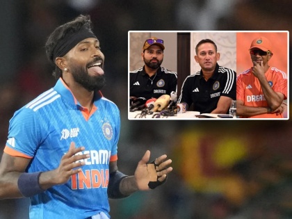 Rohit Sharma meets Rahul Dravid & Ajit Agarkar, Hardik Pandya's fate for ICC T20 World Cup hangs in balance over his bowling, shivam dube in contention | हार्दिक पांड्याचे T20 WC खेळणे अवघड? रोहितने घेतली द्रविड, आगरकर यांची भेट; ठेवली एक अट