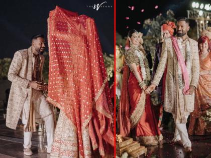 Hardik-Natasa Wedding : हातात हात, सप्तपदी! हार्दिक पांड्या-नताशा स्टँकोव्हिच यांनी हिंदू पद्धतीने केलं लग्न; Photo