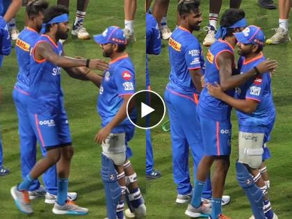 Mumbai Indians Captain Hardik Pandya hugs former captain Rohit Sharma in first meeting on field ahead of IPL 2024, Watch Video | IPL 2024 : अखेर गळाभेट झाली! हार्दिक पांड्या-रोहित शर्मा यांच्यातल्या वादाच्या चर्चांना पूर्णविराम