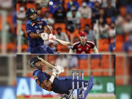 Ind vs Eng 1st T20 Live : Who did it better? Rishabh Pant or Hardik Pandya? watch video  | Ind vs Eng 1st T20 : रिषभ पंत व हार्दिक पांड्या यांचा अतरंगी शॉट; BCCI विचारतंय कोणाचा फटका सर्वाधिक भावला?, Video