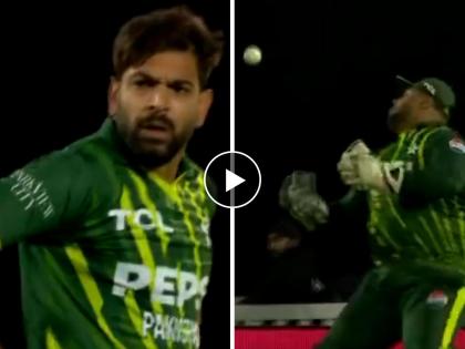ENG vs PAK 4th T20 Match Pakistan wicket keeper Azam Khan dropped an easy catch off the bowling of Haris Rauf, watch video | ENG vs PAK : पाकिस्तानची फजिती! 'लठ्ठ' आझमकडून सोपा झेल सुटला; हारिस रौफ बघतच राहिला