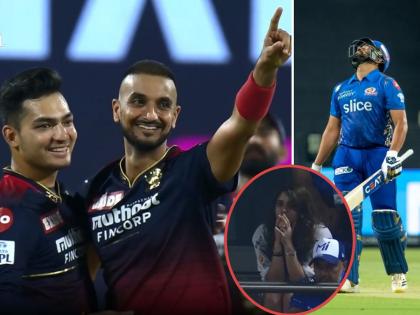 IPL 2022 MI vs RCB Live Updates : Mumbai Indians loss 5 wickets in 12 runs, Harshal Patel has dismissed Rohit Sharma, Watch RCB bowler Celebrations, Video  | IPL 2022 MI vs RCB Live Updates : Mumbai Indians ने १२ धावांत ५ फलंदाज गमावले, Rohit Sharmaच्या विकेटनंतर हर्षल पटेलनं नेमके कोणाकडे बोट दाखवले?, Video