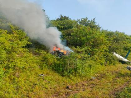 The helicopter crashed just 5 minutes after take off Three died on the spot in pune | Pune Helicopter Crash: टेकऑफनंतर अवघ्या ५ व्या मिनिटाला कोसळलं हेलिकॉप्टर; तिघांचा जागीच मृत्यू