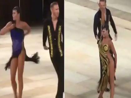 Dancer woman change dress during performance on stage video viral on social media | Dancer woman change dress: बाबो! महिला डान्सरनं डान्स करताना ऑन स्टेज बदलला ड्रेस; व्हिडीओ पाहून व्हाल अवाक्.....