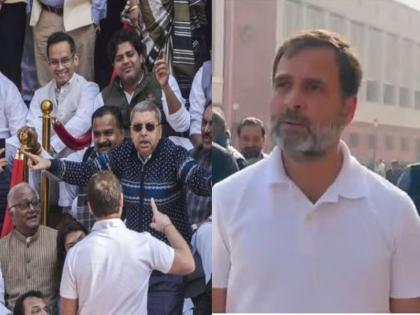 'I am not commenting', says Congress MP Rahul Gandhi on VP Dhankhar on TMC MP mimicry row | संसदेत खासदाराने केली उपराष्ट्रपतींची मिमिक्री, पत्रकारांनी प्रश्न विचारताच राहुल गांधी म्हणाले...