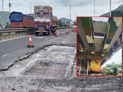 Flyover slab collapses in Satara, poor work on highway | साताऱ्यात उड्डाणपुलाचा स्लॅब कोसळला, महामार्गावरील निकृष्ट काम