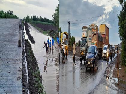 Since the six-lane construction of the Pune-Bangalore National Highway began, the 31-kilometer journey from Kasegaon to Kanegaon in Sangli district has been a torturous journey for passengers | पुणे-बेंगलोर राष्ट्रीय महामार्ग: यातना प्रवाशांच्या पदरी टाकत सहापदरीचे काम