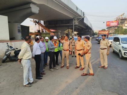 In ten days Hinjewadi will breathe freely; The Commissioner of Police inspected the work of Metro | दहा दिवसात हिंजवडी घेणार मोकळा श्वास; पोलिस आयुक्तांनी केली मेट्रोच्या कामाची पाहणी