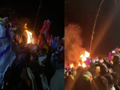 Holi festival has started in Satpura  | सातपुड्यातील होळी उत्सवाला सुरुवात; पहिली मानाची होळी पेटली